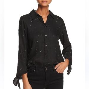 Rails Robyn Embroidered Star Tie-Cuff Shirt - Small